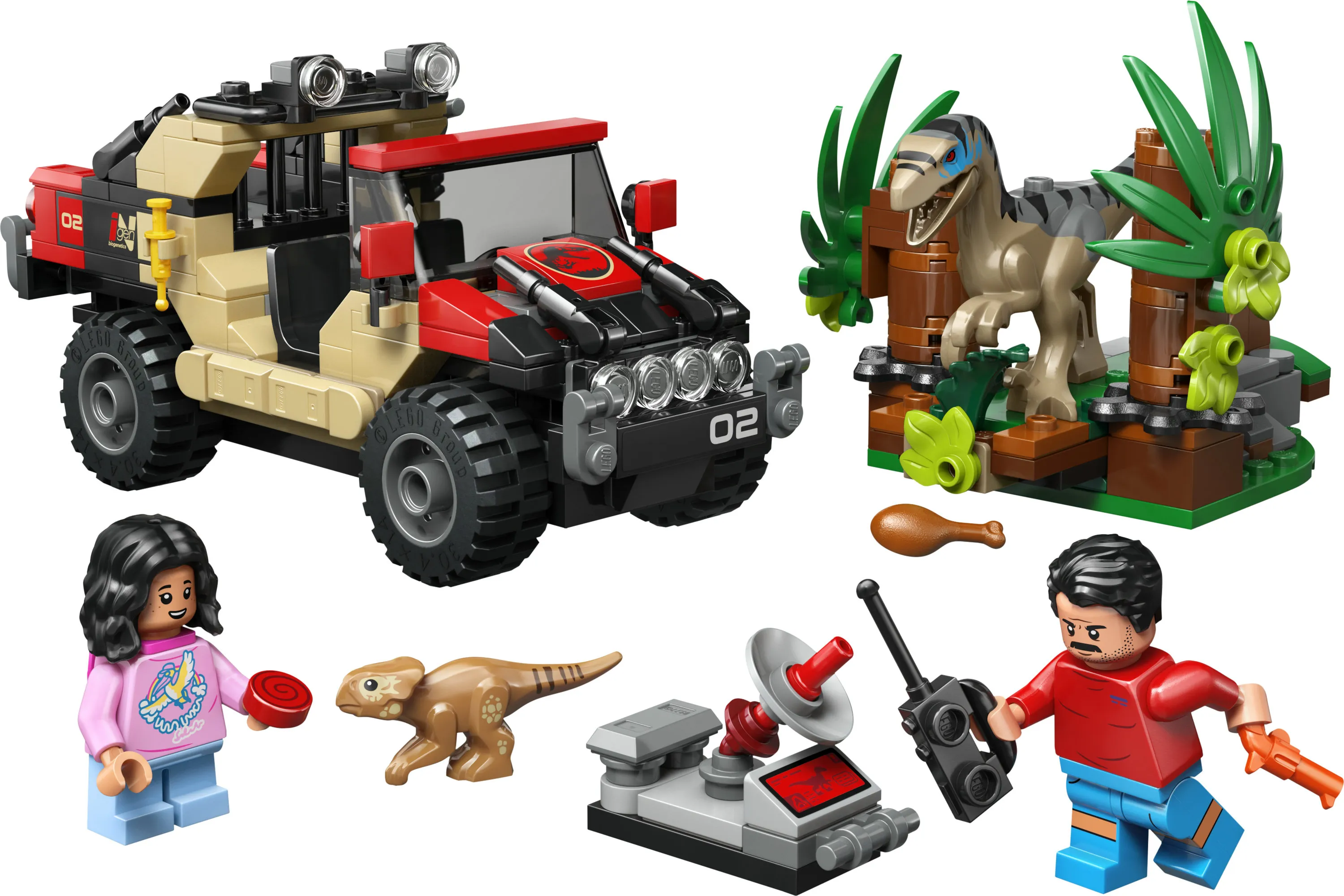 LEGO Jurassic World Raptor ja pako maastoautolla 76972