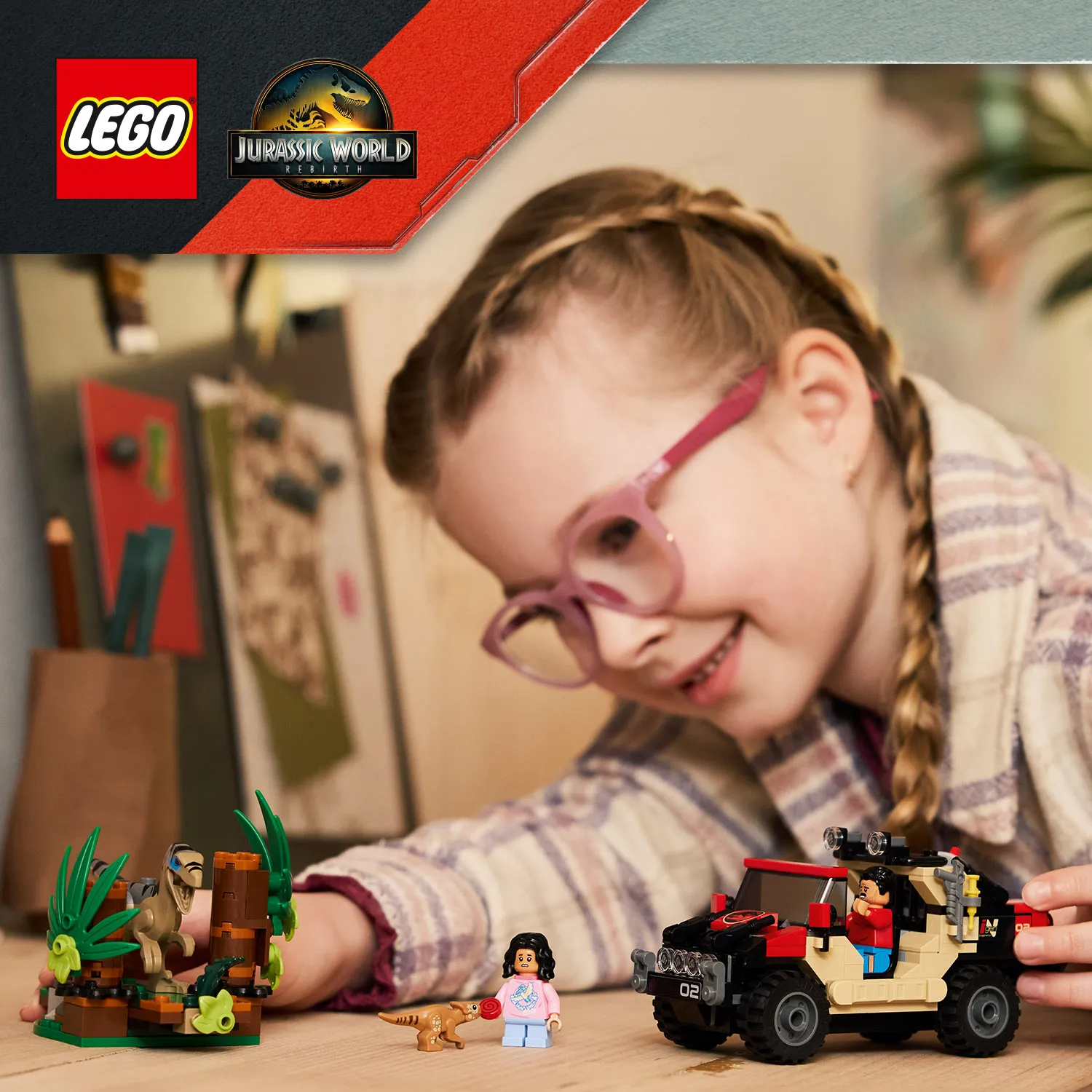 LEGO Jurassic World Raptor ja pako maastoautolla 76972