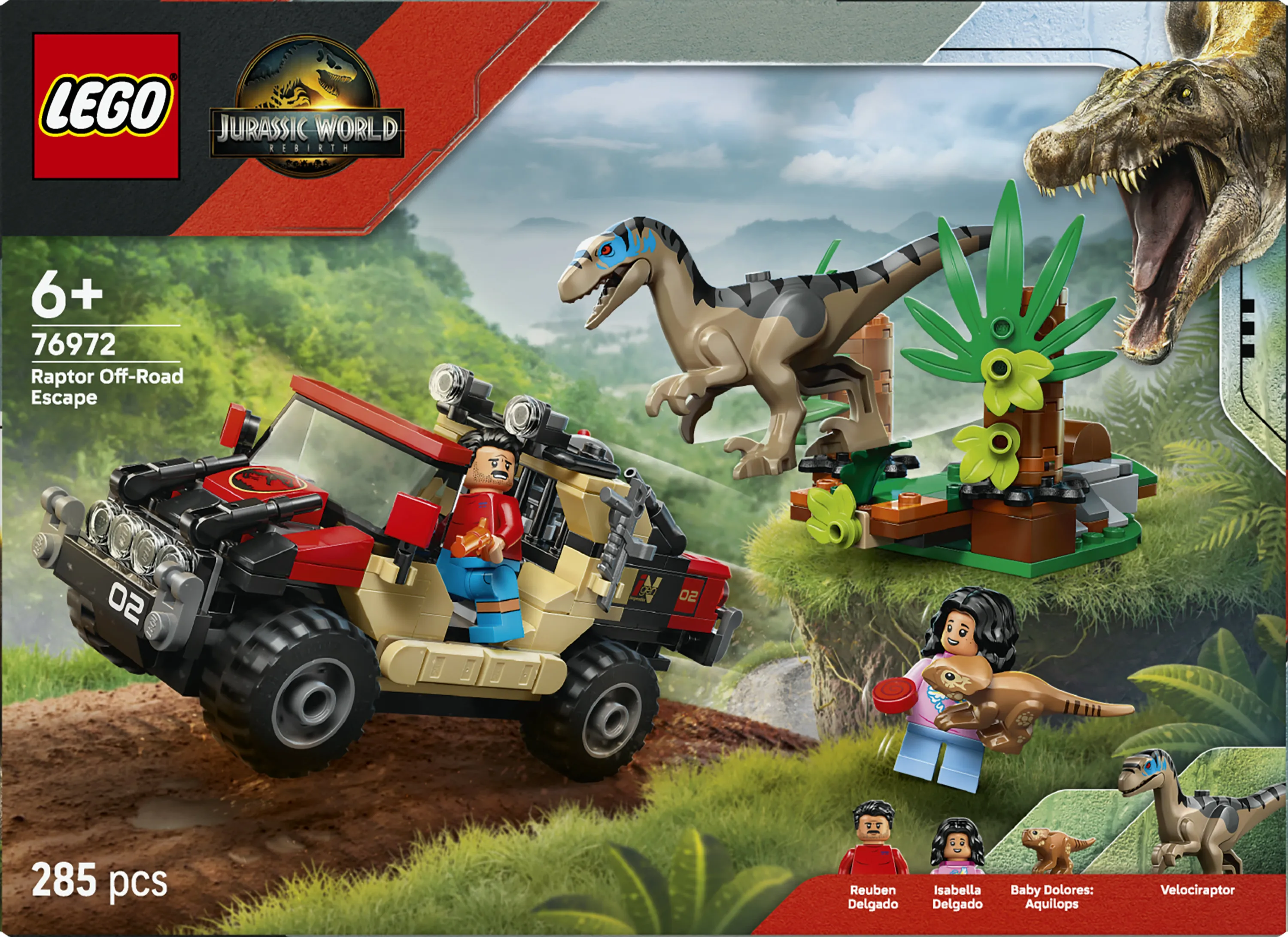 LEGO Jurassic World Raptor ja pako maastoautolla 76972