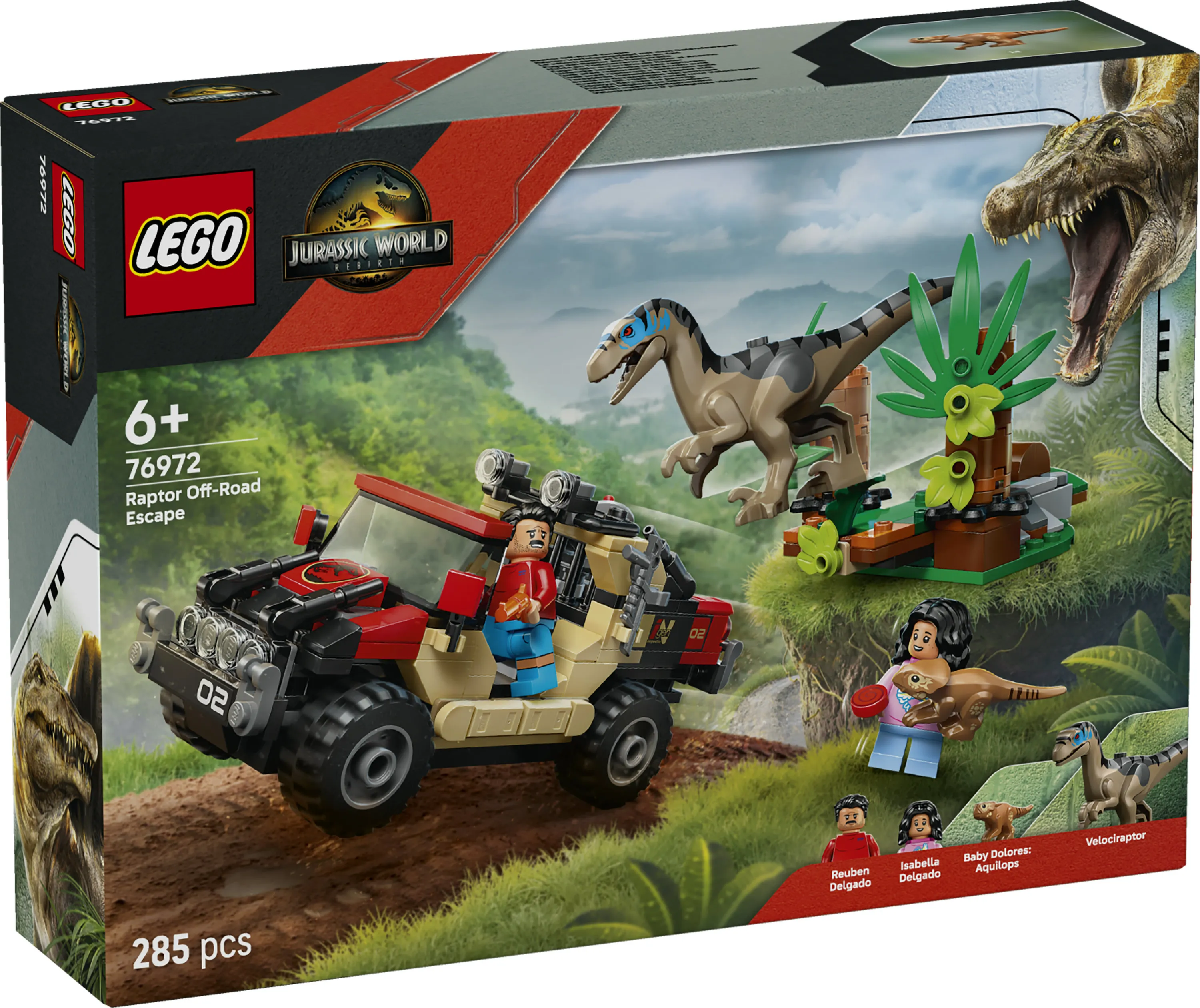 LEGO Jurassic World Raptor ja pako maastoautolla 76972