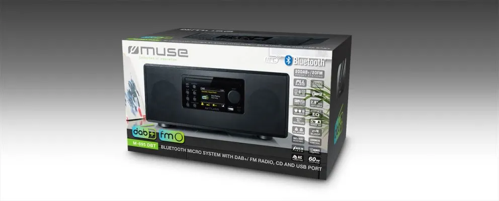 Muse M-695 DBT - micro system, DAB+/CD/Bluetooth, black