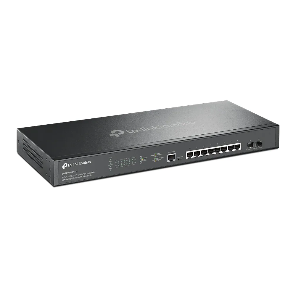 TP-LINK Omada 8-Port PoE+ 2.5GBASE-T L2+ Managed Switch with 2 10GE SFP+ Slots
