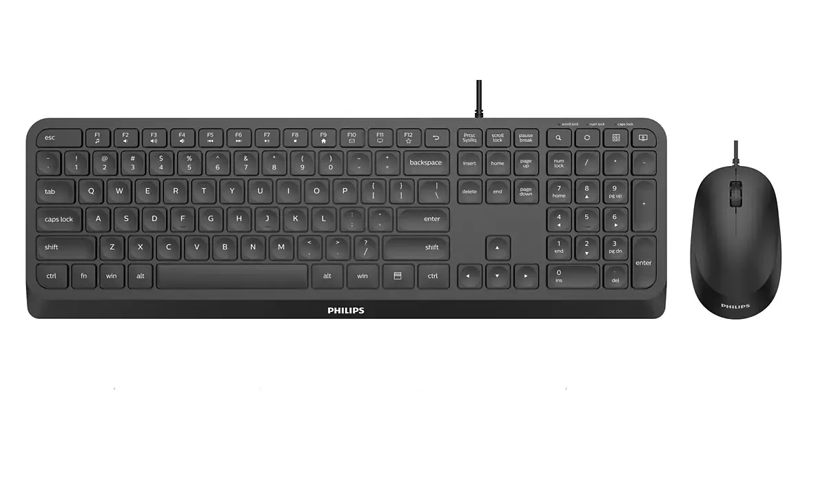 Philips 2000 series - keyboard + mouse, Black Philips 2000 series - keyboard + mouse, Black
