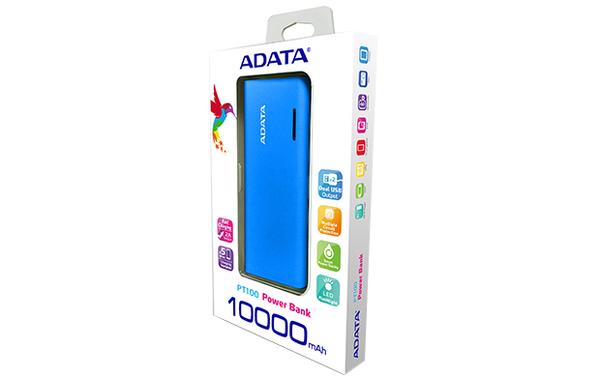 ADATA PT100 Power Bank 10000mAh Blue/White