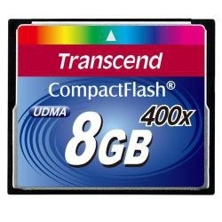 TRANSCEND Compact Flash Muistikortti 8GB (400x) (mm. Canon PowerShot S45, S50, S60, S70, G3, G5, G6, EOS400, EOS D30, DCS-1, EOS300D, Nikon Coolpix 5000, 5400,