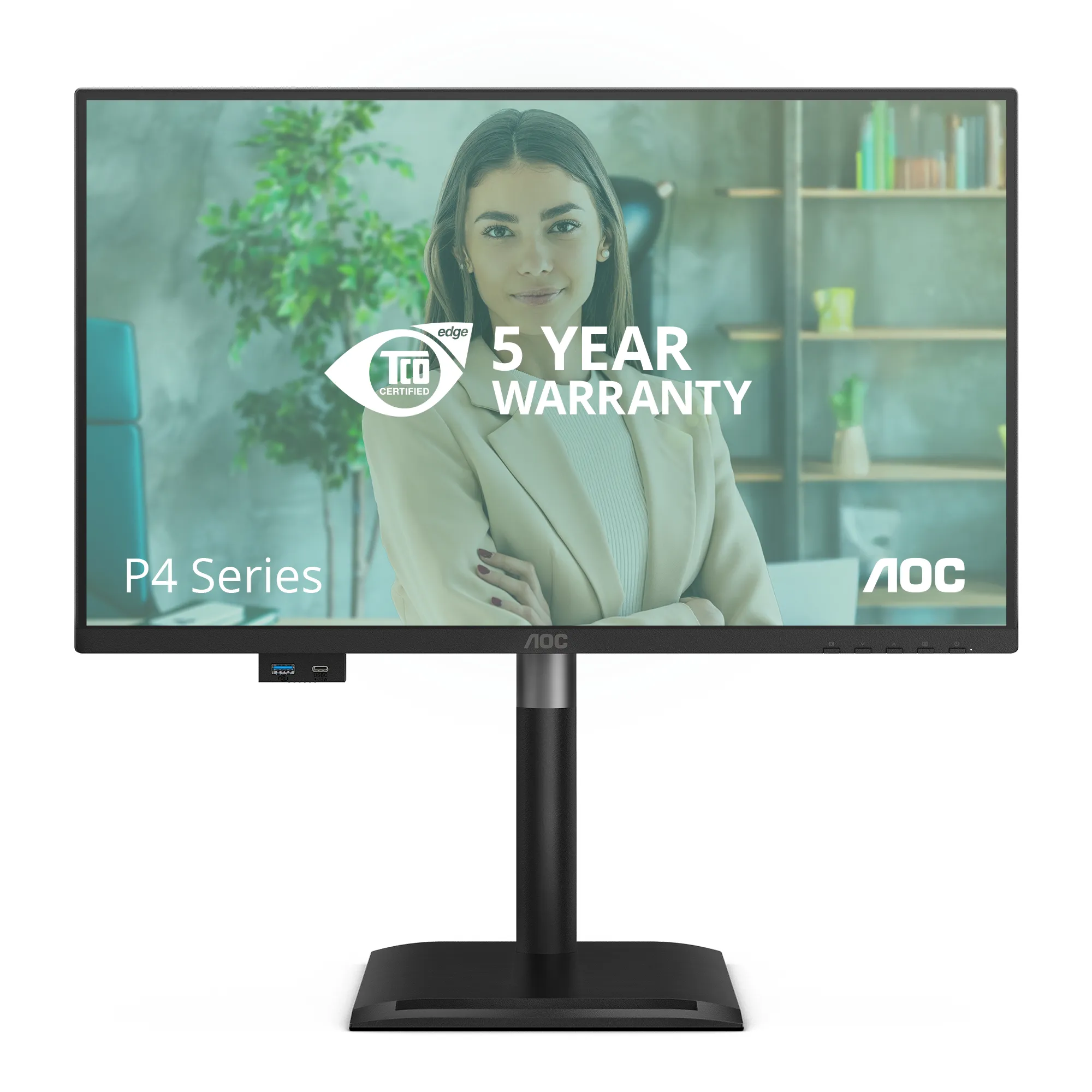 AOC 24P4CV 23.8" Full HD, IPS -n&auml;ytt&ouml;, USB-C hub