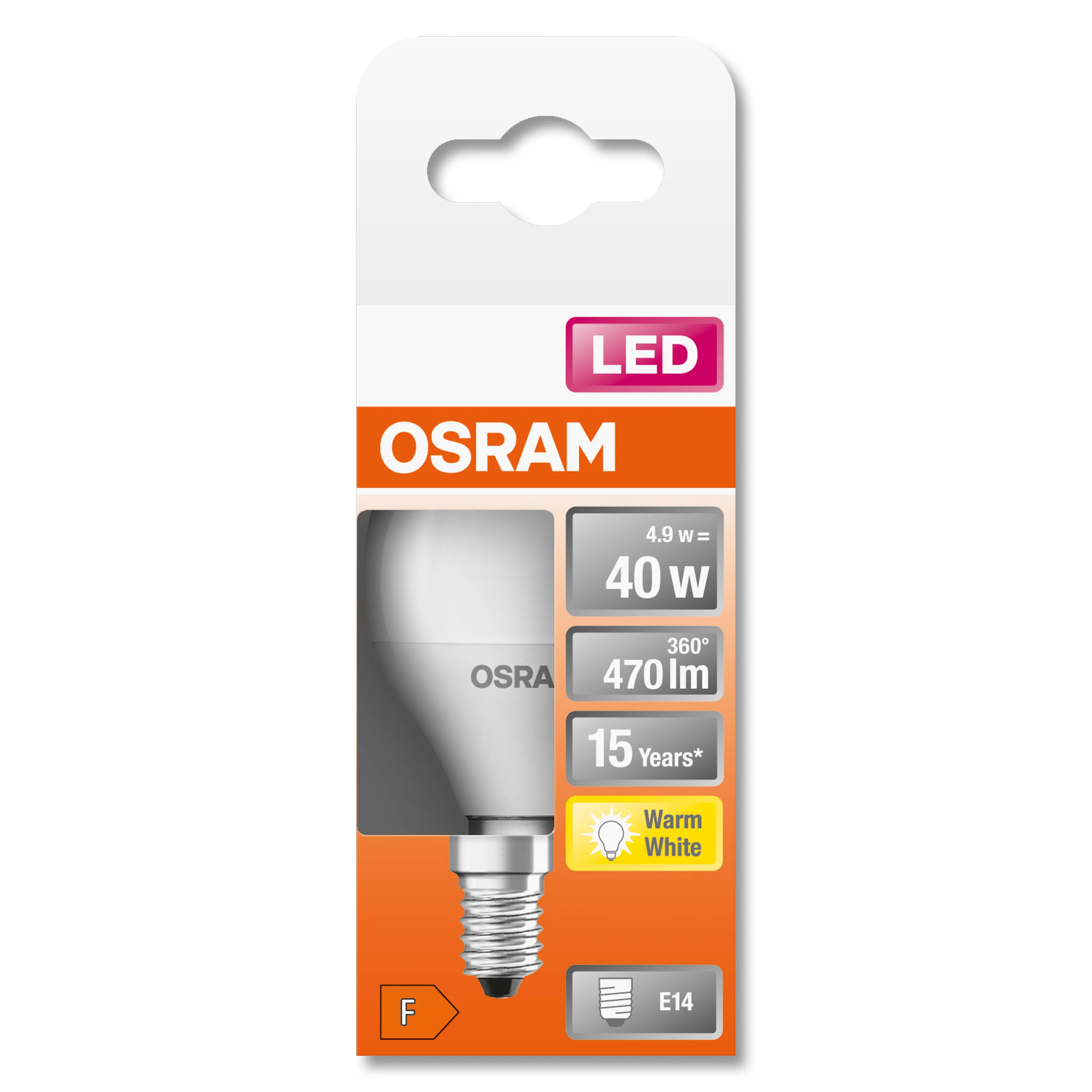 OSRAM LED Globe E14 5 watts 470 lumens 2700 kelvin Frosted