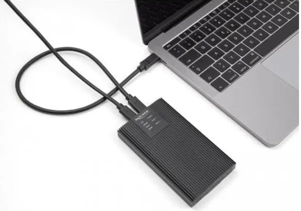 DeLock USB 3.2 Gen (2x2) 2x M.2 SSD - enclosure, Black