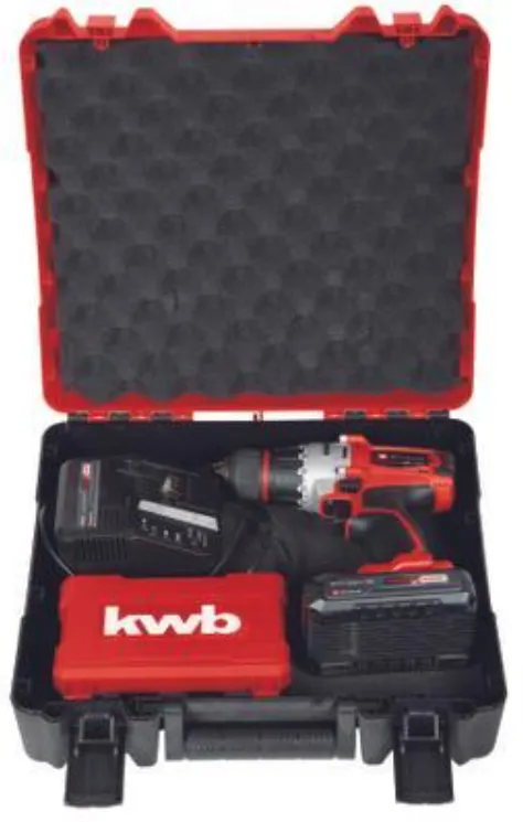 Einhell Cordless Impact Drill TE-CD 18/2 Li-i +22, 18V (red/black, Li-Ion battery 2.5Ah, case E-Box Basic + bit drill set)