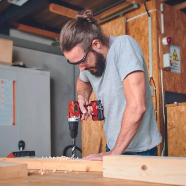 Einhell Cordless Impact Drill TE-CD 18/2 Li-i +22, 18V (red/black, Li-Ion battery 2.5Ah, case E-Box Basic + bit drill set)