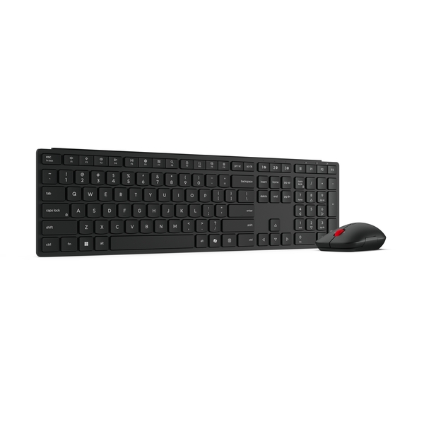 Lenovo Wireless Multi-Mode Pro Combo tr&aring;dl&ouml;st ergonomiskt tangentbord och mus, Eclipse Black