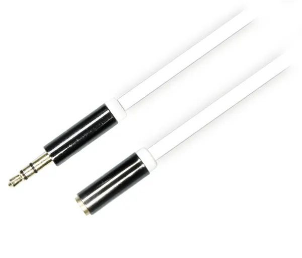 Deltaco 3.5mm &ndash; 3.5mm - audio cable, male/female, 0.5 m, White