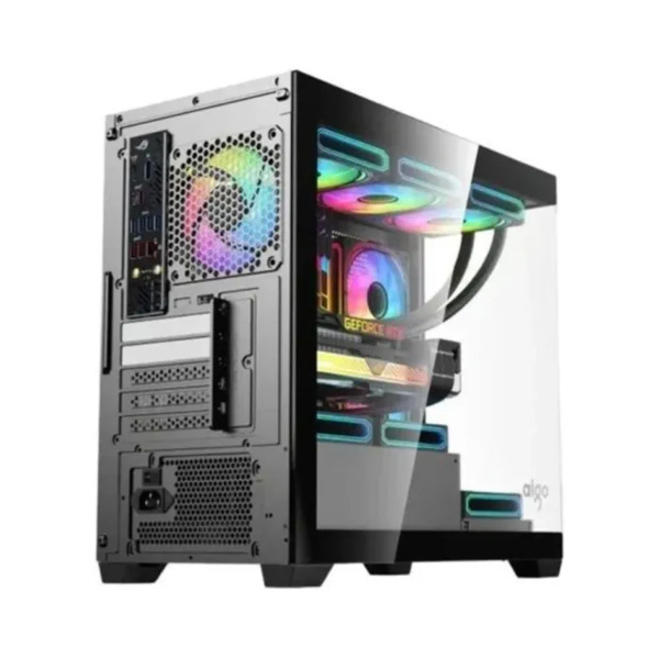 DARKFLASH C218M Mini-Tower Case with window and RGB lighting, Black