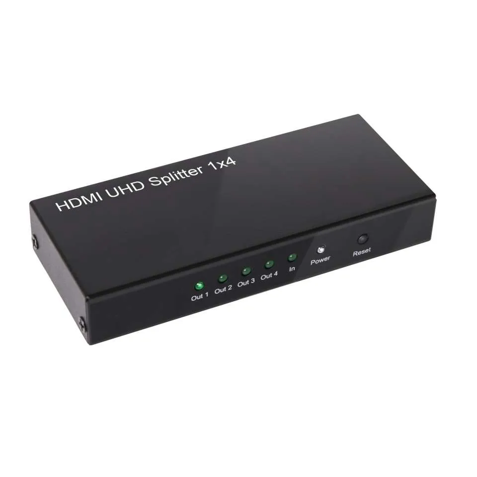 Club 3D 1 - 4 HDMI 2.0 -jakaja, 4K60Hz, Musta