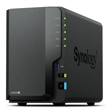 Synology DS225+ - N&auml;tverkslagring, Svart