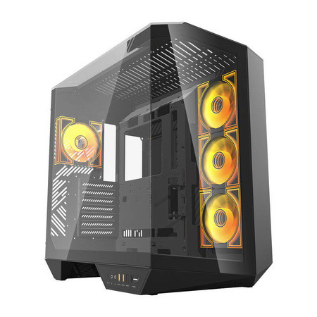 DARKFLASH DY470 Full-Tower Case with window and RGB lighting, Black