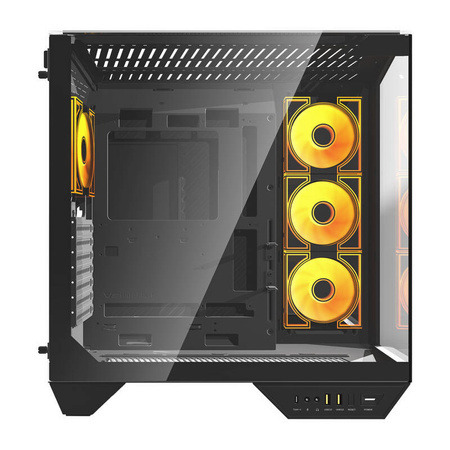 DARKFLASH DY470 Full-Tower Case with window and RGB lighting, Black