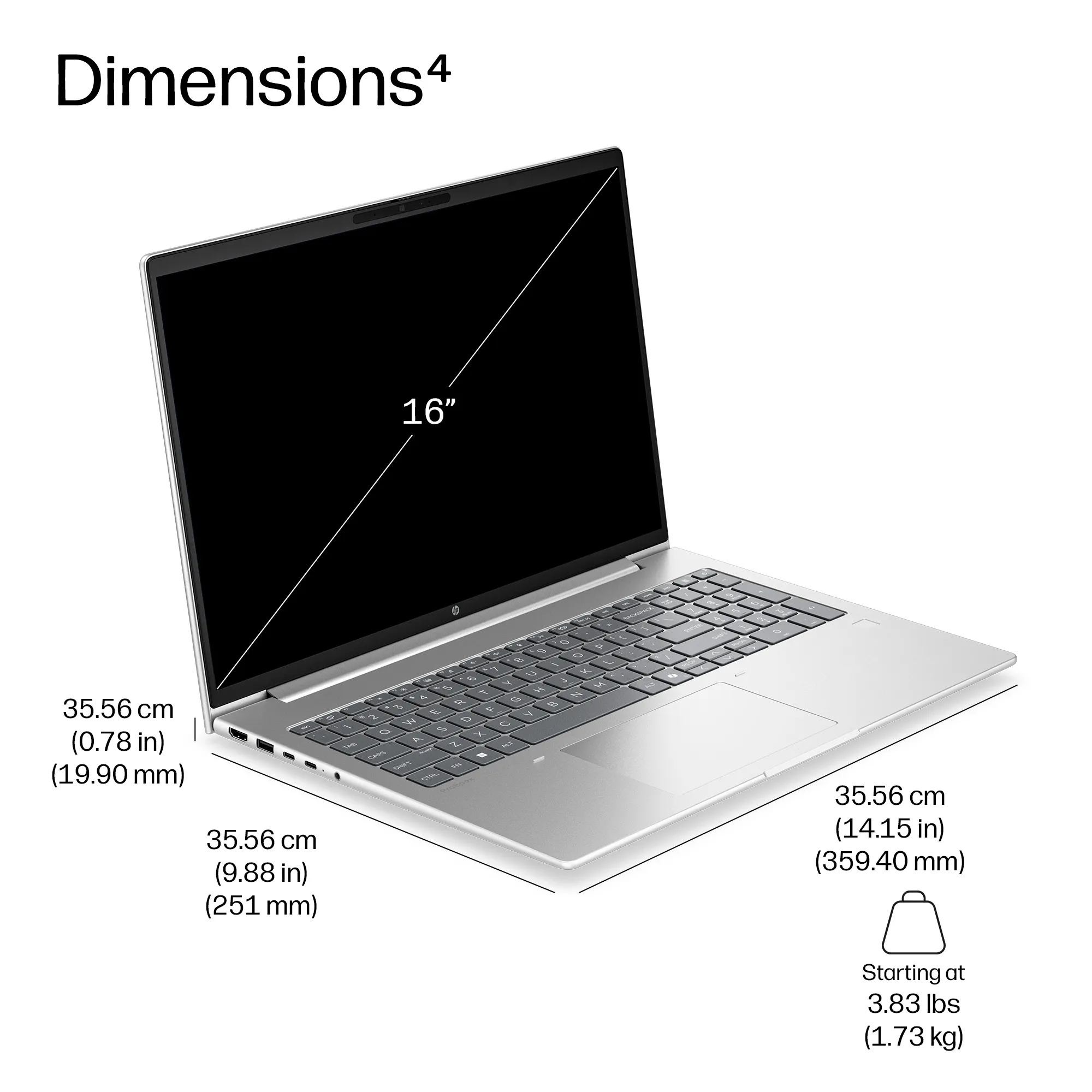 HP ProBook 4 G2a 16.0" Ryzen 7 250, 32 GB, 512 GB, Radeon 780M, Win 11 Pro - b&auml;rbar dator, silver