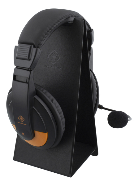 Deltaco Gaming kokoon taitettava kuuloketeline, kevytrakenteinen, keinonahkaa, musta