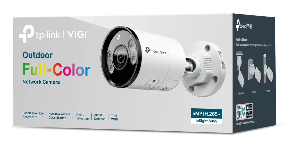 TP-Link VIGI InSight S355 5MP Outdoor - N&auml;tverkskamera, Vit