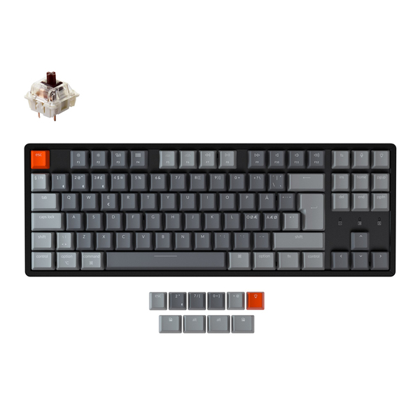 Keychron K8 RGB Aluminum -langaton pelin&auml;pp&auml;imist&ouml;, Gateron Brown (Swappable), Musta