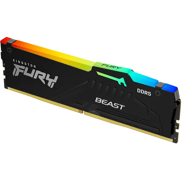 Kingston FURY Beast RGB 16GB (1 x 16GB) DDR5 6000 MHz, CL40 - memory, Black (XMP)