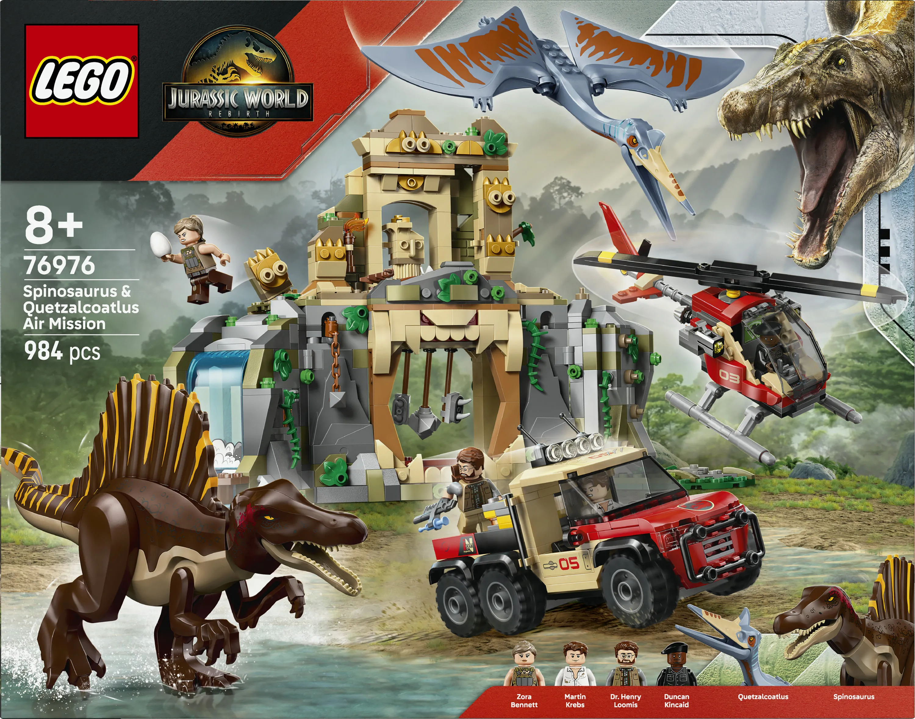 LEGO Jurassic World Spinosaurus och Quetzalcoatlus flykt i luften 76976