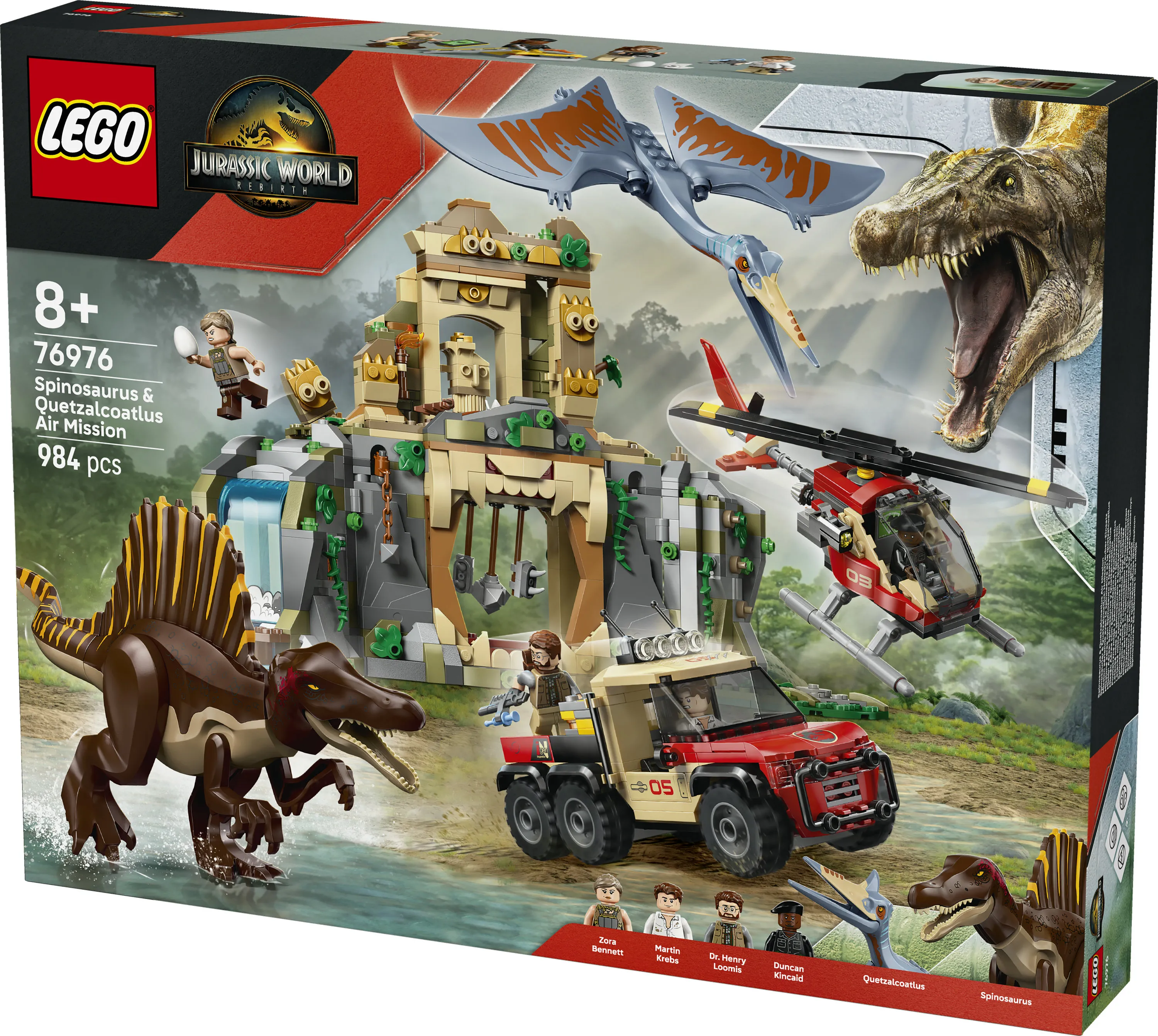 LEGO Jurassic World Spinosaurus och Quetzalcoatlus flykt i luften 76976