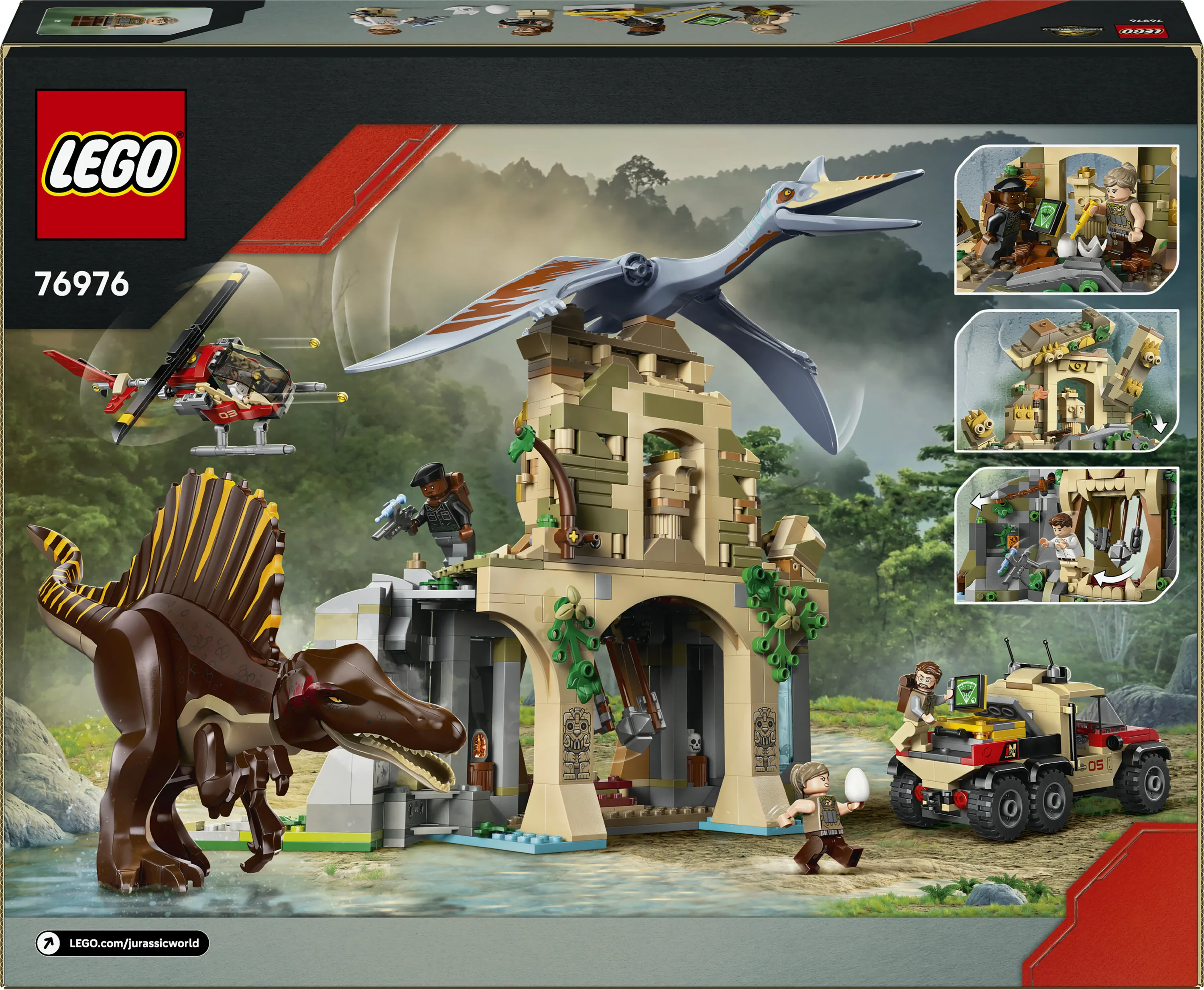 LEGO Jurassic World Spinosaurus och Quetzalcoatlus flykt i luften 76976
