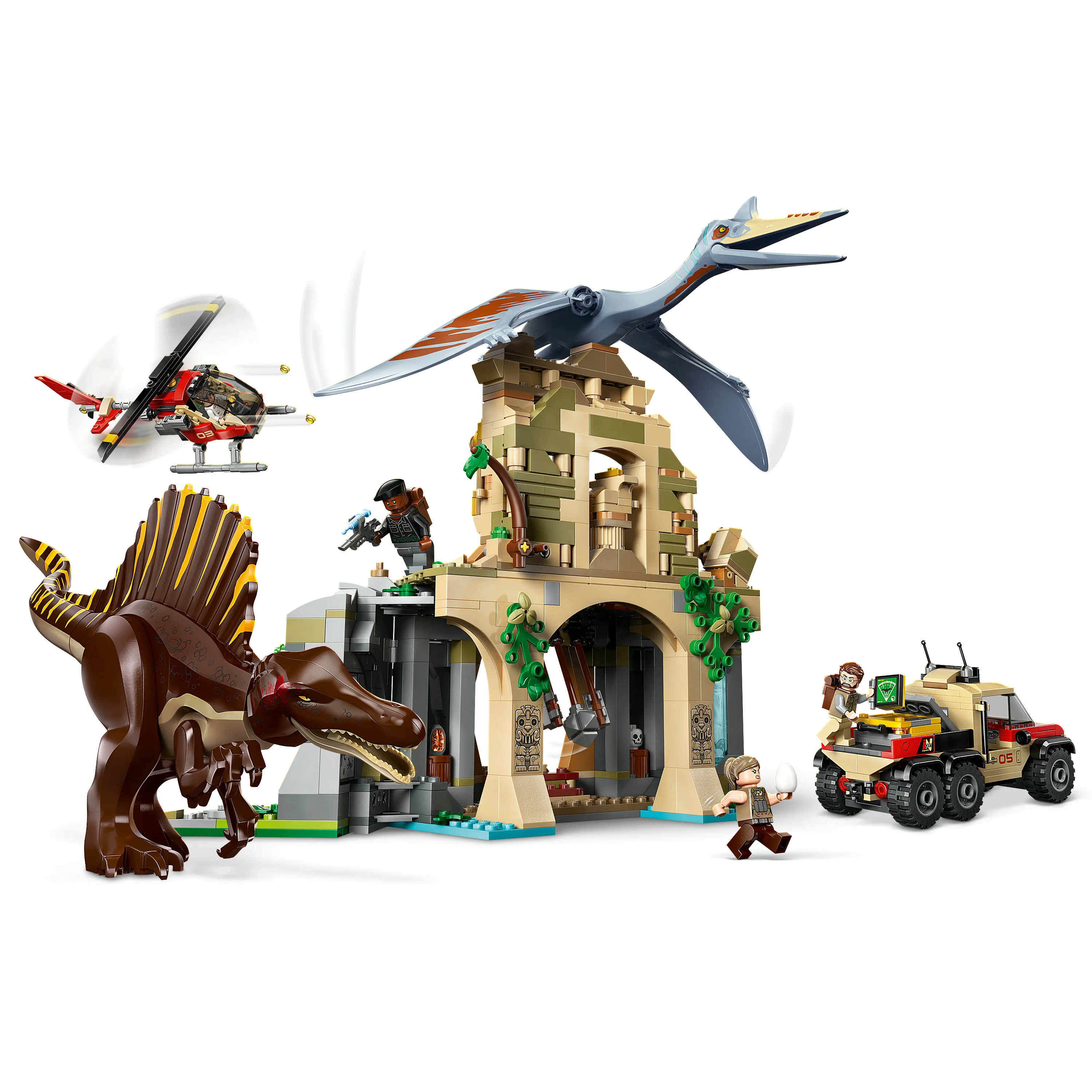 LEGO Jurassic World Spinosaurus och Quetzalcoatlus flykt i luften 76976