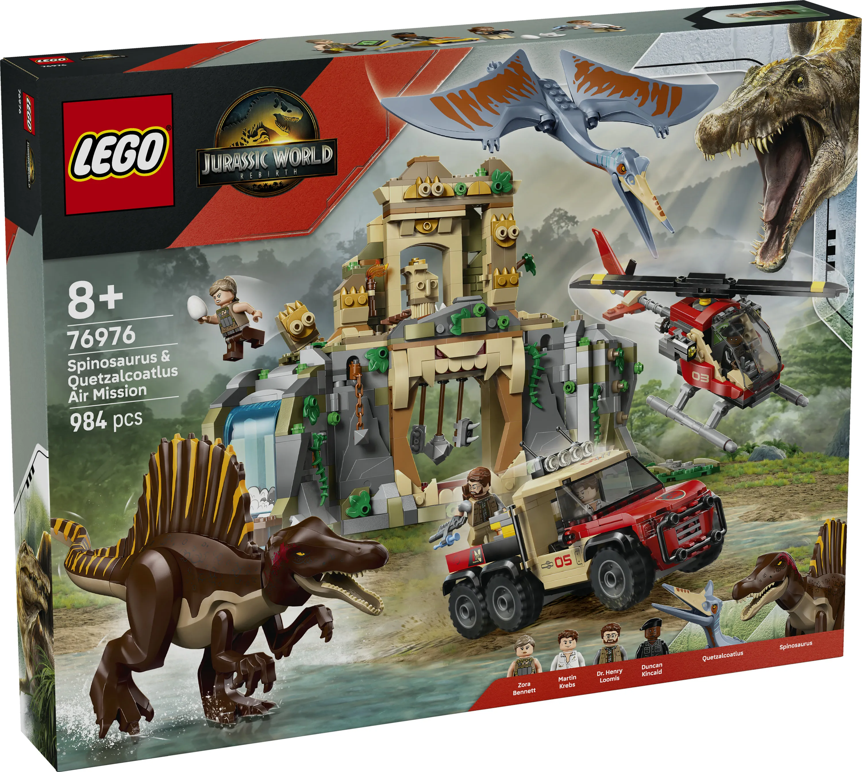 LEGO Jurassic World Spinosaurus och Quetzalcoatlus flykt i luften 76976