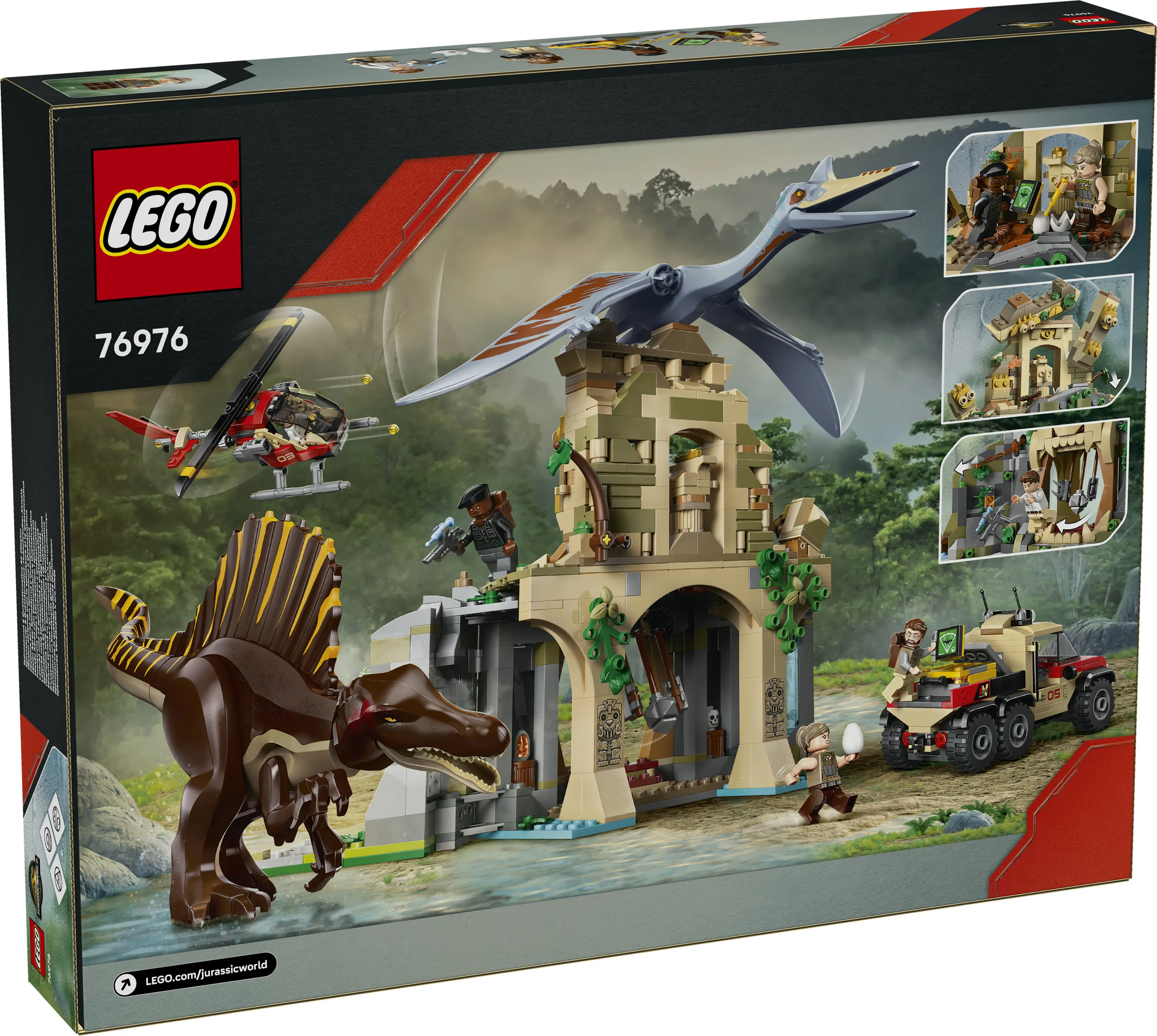 LEGO Jurassic World Spinosaurus och Quetzalcoatlus flykt i luften 76976