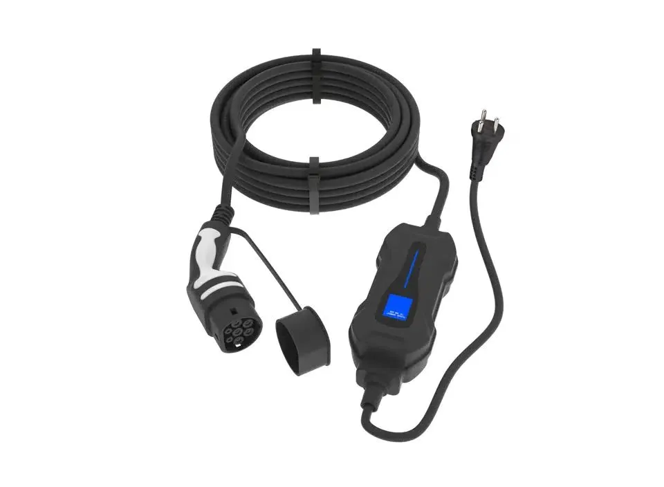 MicroConnect Mode 2 Electric Vehicle Charging Cable Single Phase 6 Amperes Type 2 to Danish Plug 5 meters