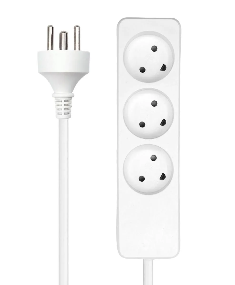 Power strip 3 outlets 5m White