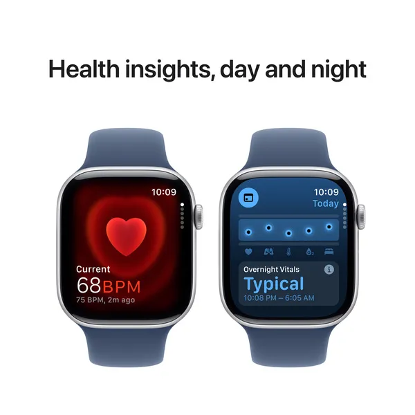 APPLE Watch Series 10 GPS 46mm Silver Aluminium Case with Denim Sport Band - M/L