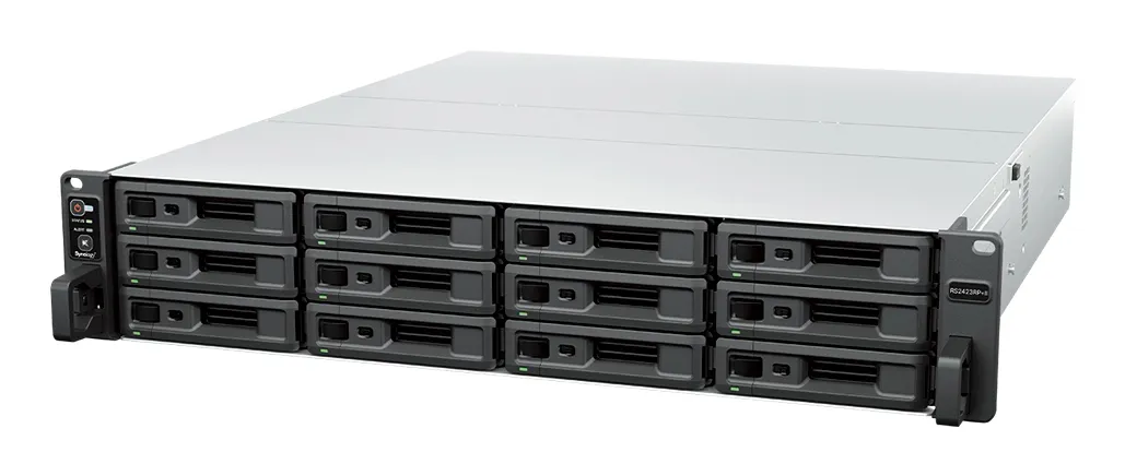 Synology RackStation RS2423RP+II - Verkkotallennuslaite, Musta