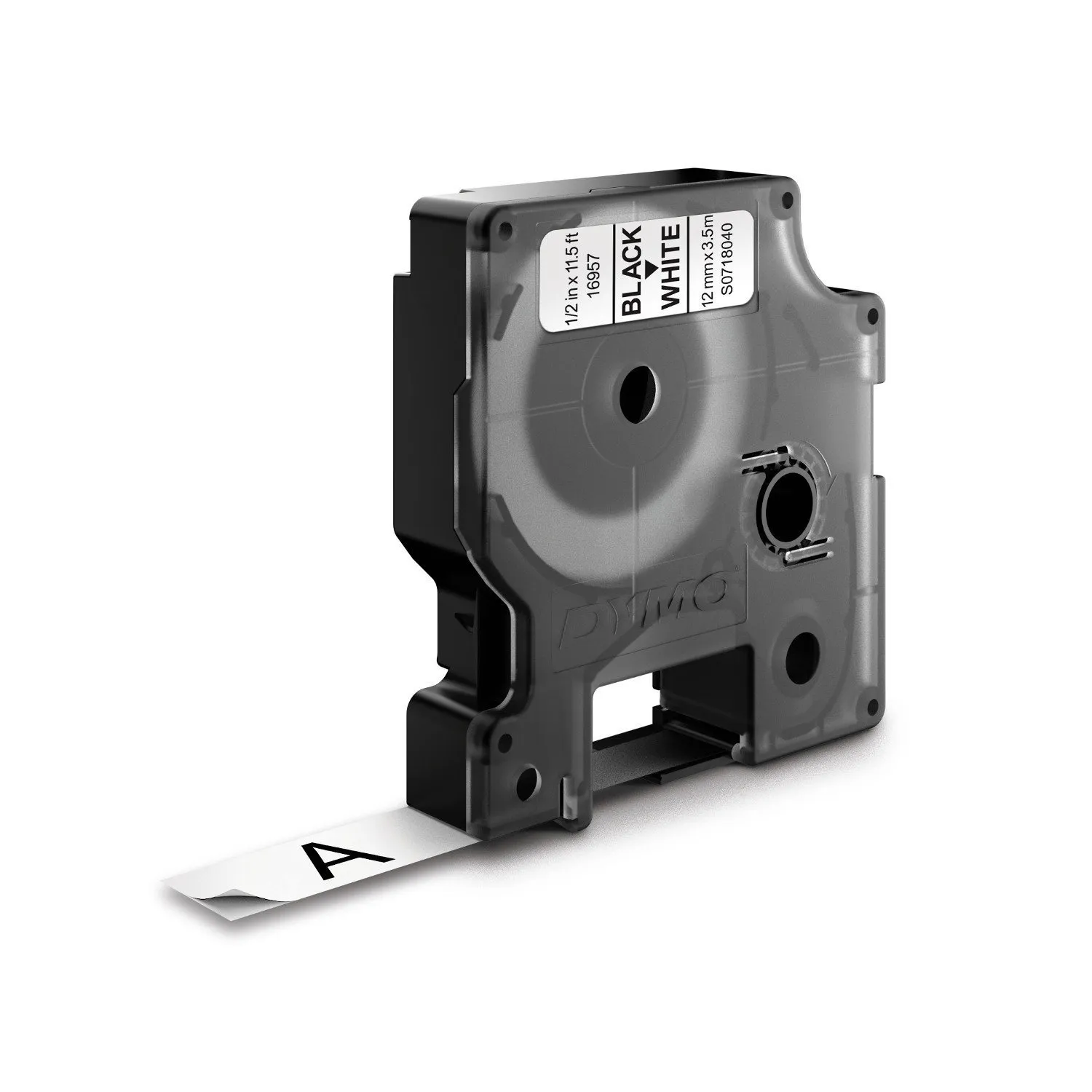 Dymo 16957 12mm x 3,5m musta-val.tarrakirjoitinteippi