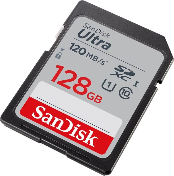SanDisk Ultra 128GB SDXC UHS-I U1 V10 Class 10 card, Silver