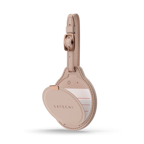 Satechi Find My Vegan-Leather Luggage Tag - tracker, Desert Rose