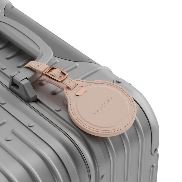 Satechi Find My Vegan-Leather Luggage Tag - tracker, Desert Rose