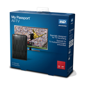 WD My Passport AV-TV 1 Tt -ulkoinen kovalevy, Musta