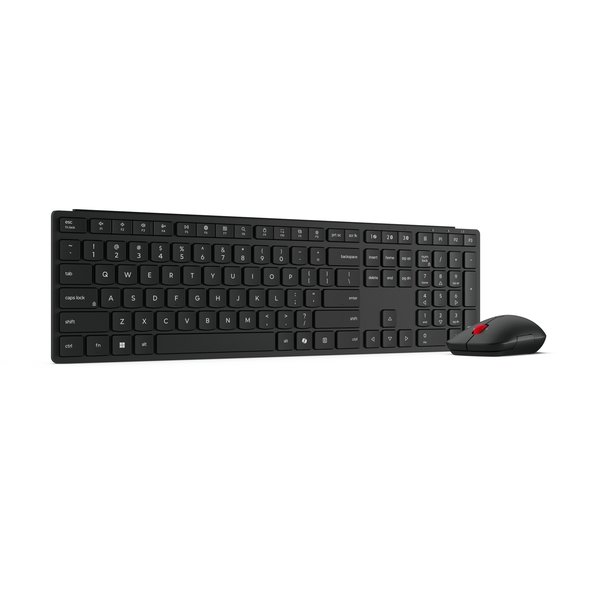 Lenovo Wireless Multi-Mode Pro Combo Ergonomic Keyboard and Mouse, Eclipse Black