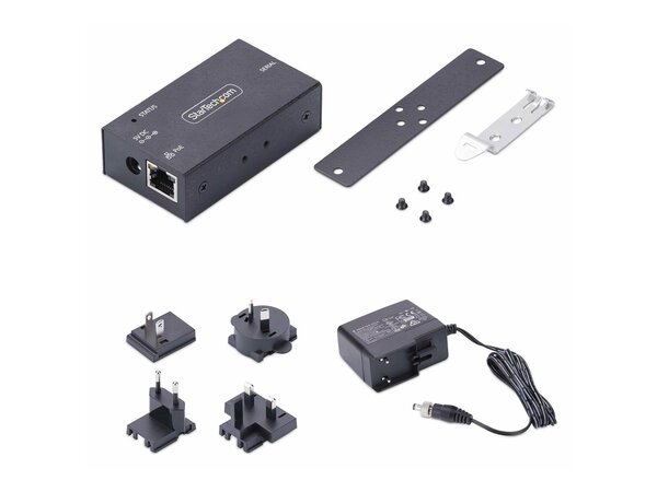 STARTECH.COM 1-Port Serial to Ethernet Adapter 802.3af PoE Powered Serial Device Server Wall/DIN Rail LAN to DB9 Converter