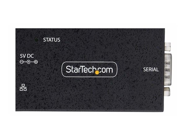 STARTECH.COM 1-Port Serial to Ethernet Adapter 802.3af PoE Powered Serial Device Server Wall/DIN Rail LAN to DB9 Converter