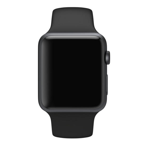 Apple 42 mm musta Sport-ranneke ja t&auml;htimusta kiinnitysnasta