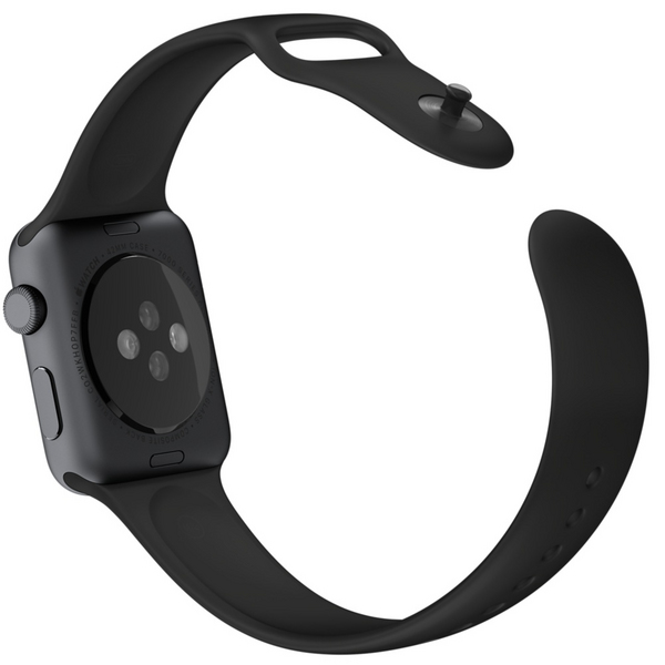 Apple 42 mm musta Sport-ranneke ja t&auml;htimusta kiinnitysnasta