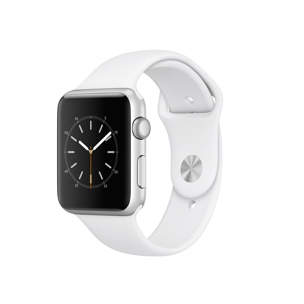 Apple Watch Series 1, 42 mm Silver Aluminium Case with White Sport Band