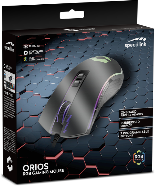 SpeedLink ORIOS RGB -pelihiiri, musta
