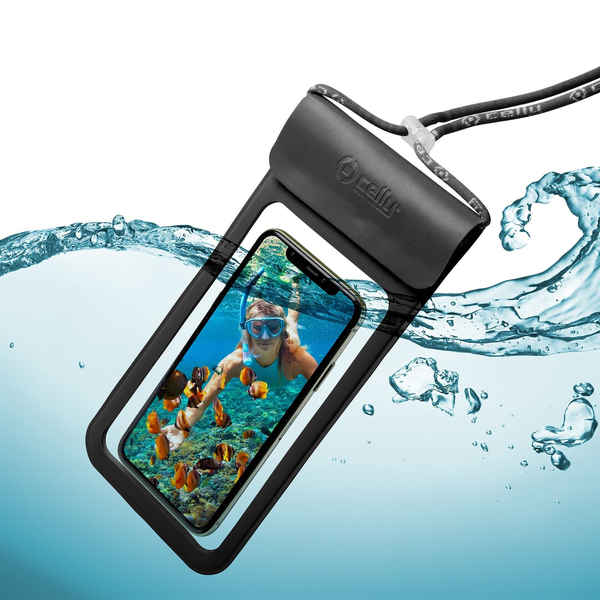 CELLY WATERPROOF BAG FOR SMARTPHONES UP TO 6.5&quot; BLACK
