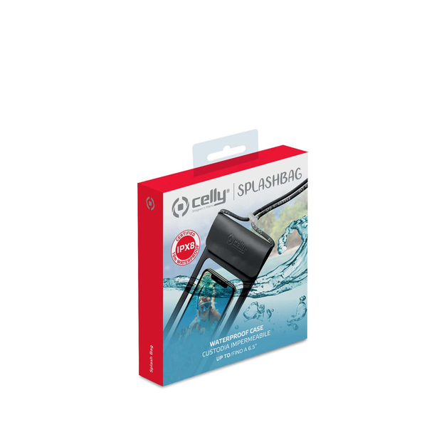 CELLY WATERPROOF BAG FOR SMARTPHONES UP TO 6.5&quot; BLACK